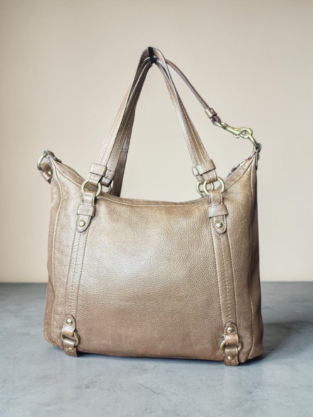 Coach Alexandra Convertible Tote – Metallic Bronze Pebble Leather (2011) - Picture 2 of 15